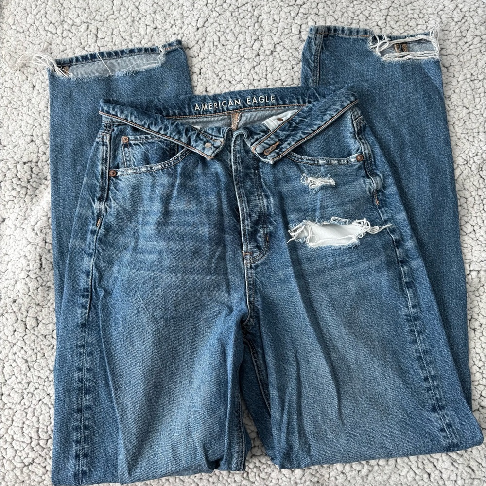 American Eagle the baggy jean fold over waist size 6R